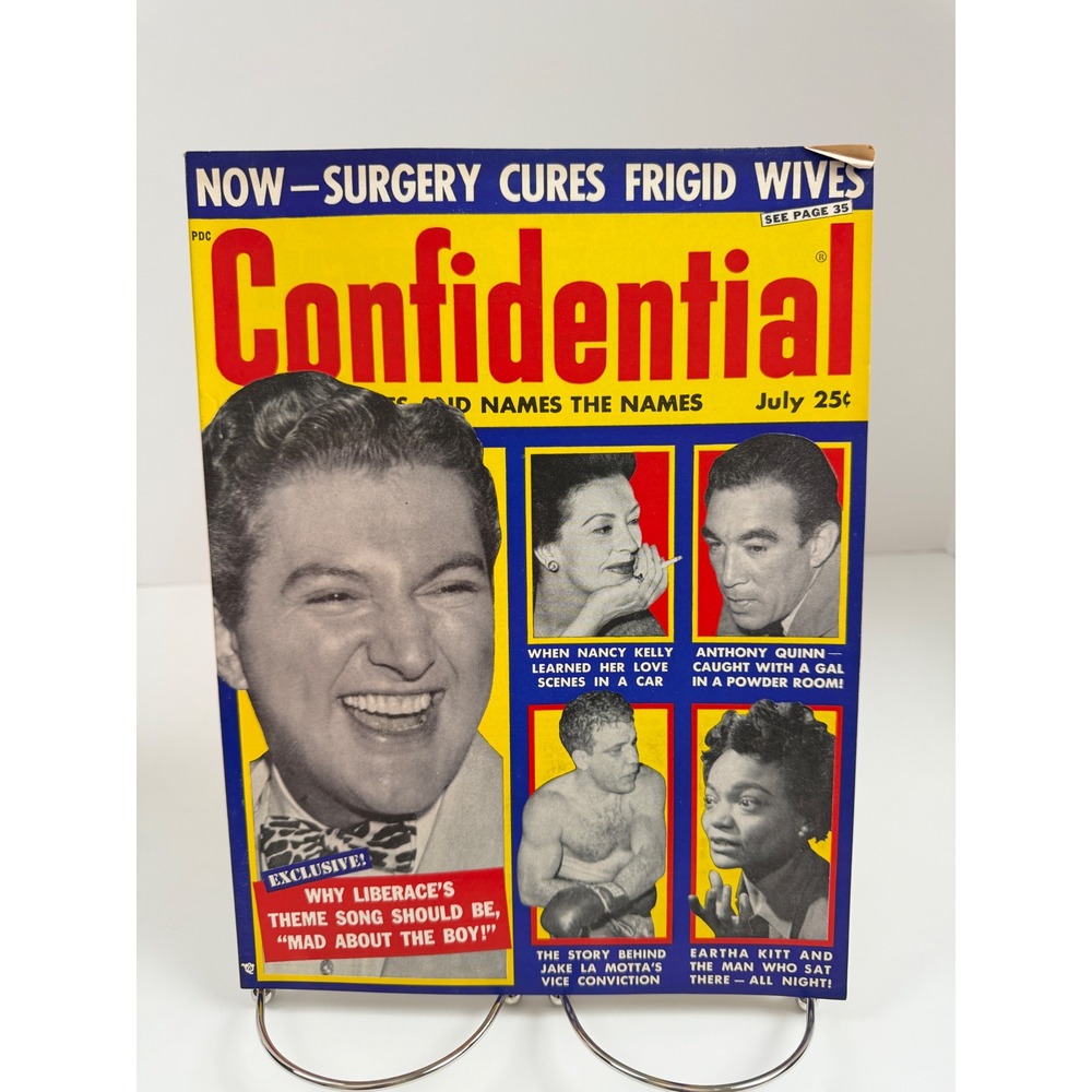 Vintage Confidential Magazine July 1957 Liberace Eartha Kitt Anthony Quinn
